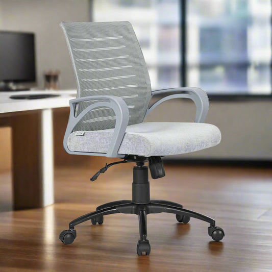 DECOIN Nomos Ergonomic Medium Back Premium Executive Office Chair Grey