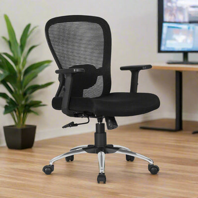 DECOIN Ergon Ergonomic Medium Back Premium Executive Office Chair Black