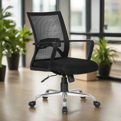 DECOIN Work Fit Ergonomic Medium Back Premium Executive Office Chair Black