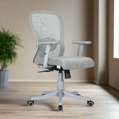 DECOIN Ergon Ergonomic Medium Back Premium Executive Office Chair Grey