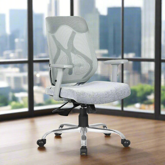 DECOIN Ergon Relax Ergonomic Medium Back Premium Executive Office Chair Grey