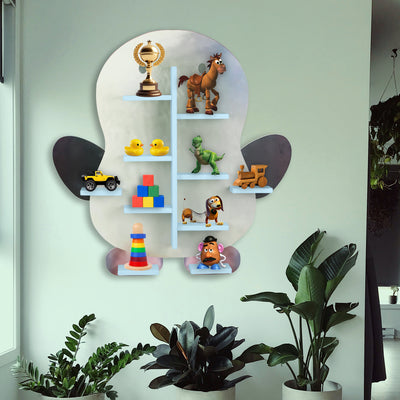 DECOIN Penguin Shaped Kids Wall-Mounted Shelf Premium HDHMR Engineering Wood Floating Rack with Vibrant UV Printing for Nursery Bedroom & Playroom Décor