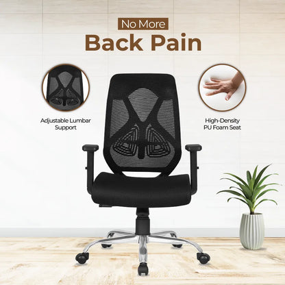 DECOIN Ergon Relax Ergonomic Medium Back Premium Executive Office Chair Black