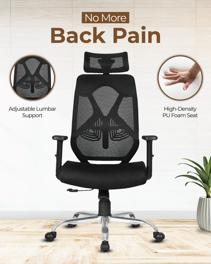 DECOIN Ergon Relax Ergonomic High Back Premium Executive Office Chair Black