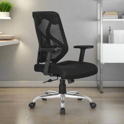 DECOIN Ergon Relax Ergonomic Medium Back Premium Executive Office Chair Black