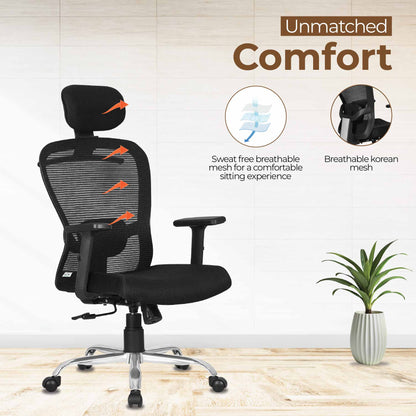 DECOIN Ergon Ergonomic High Back Premium Executive Office Chair Black