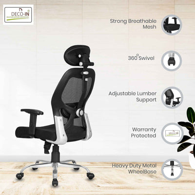 DECOIN Max Ergonomic High Back Premium Executive Office Chair Black