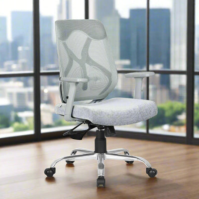 DECOIN Ergon Relax Ergonomic Medium Back Premium Executive Office Chair Grey